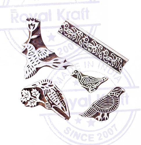 Royal Kraft Exclusif Pattern Rond et Tordu Bois Impression Blocs (Set de 5) - Nail Gallerys