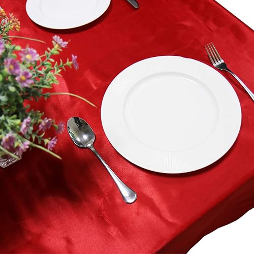 TINWARM Rectangulaire Nappe Satin pour la Décoration de Mariage/Fête d'anniversaire/Evénements 228 * 335CM (Blanc) - Nail Gallerys