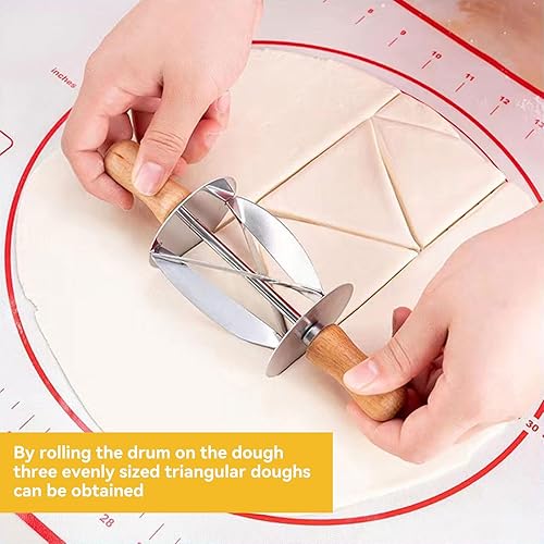 Couteau Croissant, Couteau À Tambour Croissant En Acier Inoxydable, Couteau À Pâte À Tambour De Cuisson De Cuisine, Couteau À Pâtisserie Cake Bread, Manche En Bois - Nail Gallerys