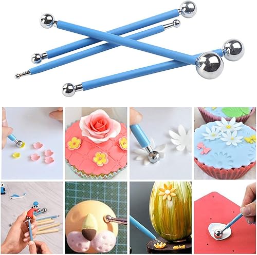 EMAGEREN Kit de Moules à Modeler pour Décoration de Gâteaux 4 Pièces en Métal pour Fondant 7 Pièces pour Pétales de Rose 4 Pièces pour Emporte-pièces Pivoines Pâte à Sucre et Outil de Gaufrage - Nail Gallerys