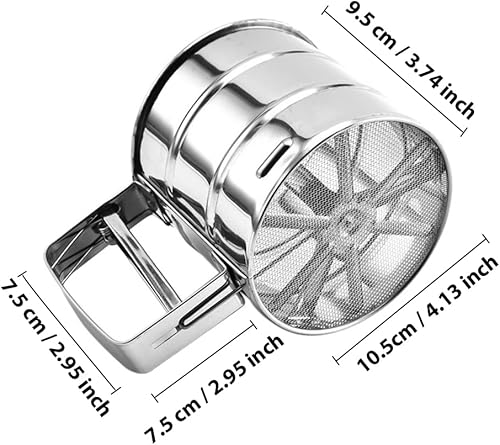 Farine Conception de Forme de Tasse Tamis à Mailles Fines Outils de Cuisson Tamis de Farine avec Poignée Ustensiles Tamis à Farine Alimentaire Fin Tamis à Farine d'une Seule Main en Sucre Outils - Nail Gallerys