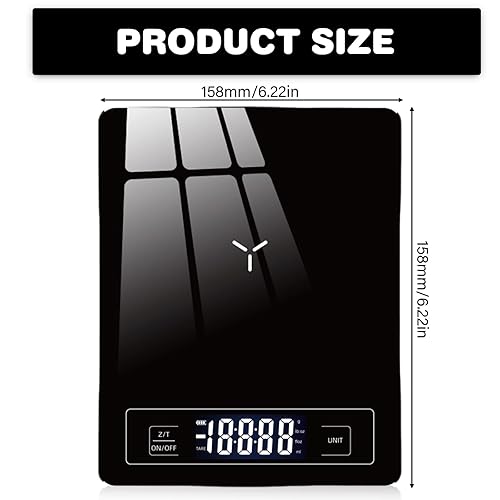 Balance de cuisine numérique - 5 kg/1 g - Rechargeable par USB - Avec écran LED et fonction tare - Balance alimentaire professionnelle - Nail Gallerys