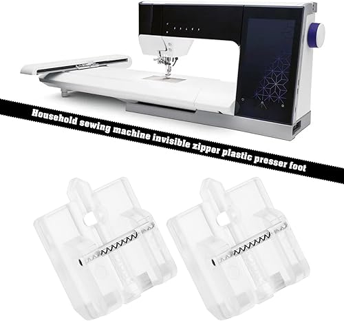 SG Store Lot de 2 pieds transparents pour fermeture éclair invisible 820474096 compatibles avec Pfaff Expression 2014 Compatible avec Hobby 42 Compatible avec machine à coudre Select 1471 150 1520 - Nail Gallerys