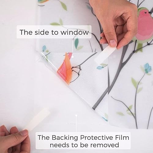 Film adhésif électrostatique pour fenêtre Motif oiseau givré Pour l'intimité et le contrôle de la lumière du soleil (oiseau givré pur) - Nail Gallerys