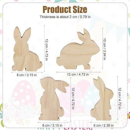 4 Pièces Centres de Table en Bois de Lapin de Pâques, Mignons Décorations de Pâques Centres de Table de Pâques Décor de Plateau de Pâques pour la Maison Fête de Pâques Cadeaux - Nail Gallerys