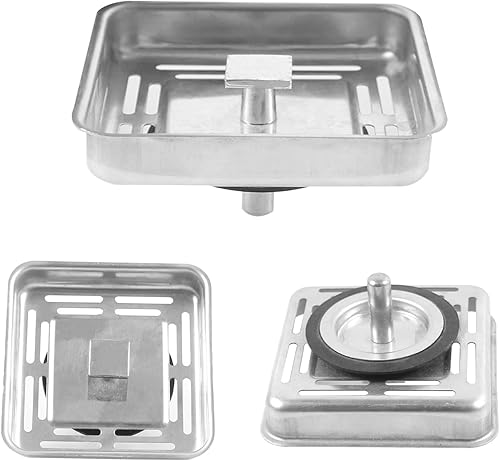 Bonde d'évier carrée en acier inoxydable - 78 mm - Nail Gallerys