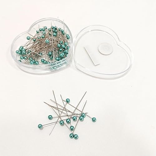 Lot de 100 épingles de couture avec tête ronde et boule de couleur - Pour décoration, nœuds et mariages (turquoise -251) - Nail Gallerys
