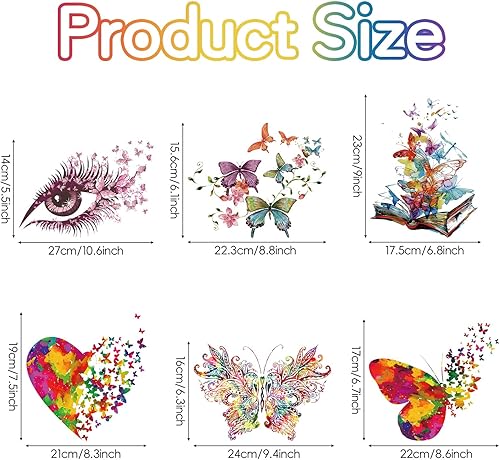 YAANBUNB 6 PCS Patchs Thermocollant pour T-shirt Patchs Thermocollants Colorés Patch de Transfert de Chaleur pour T-shirt Patch Thermocollant Imprimés pour Bricolage de T-shirt Jeans Robe - Nail Gallerys