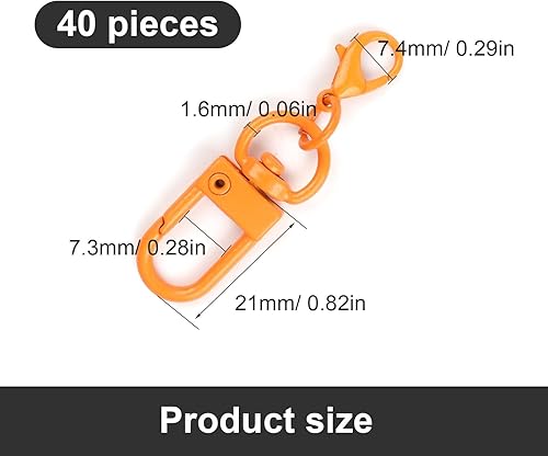 LWLWA Petit Mousqueton Porte Clé 40 Pièces Alliage Zinc Porte Clef Mousqueton, Couleur Pivotants pour Clés Crochet, Mousqueton Porte Clé aux Sacs Main, Clés, Artisanat Bricolage - Nail Gallerys