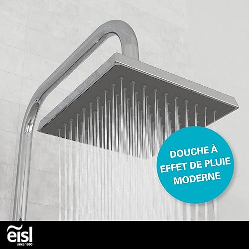 EISL EASY ENERGY DX12004-A colonne de douche, colonne douche sans robinetterie 2 en 1 avec grande douche de pluie et douche colonne de pluie sans robinetterie, chrome - Nail Gallerys