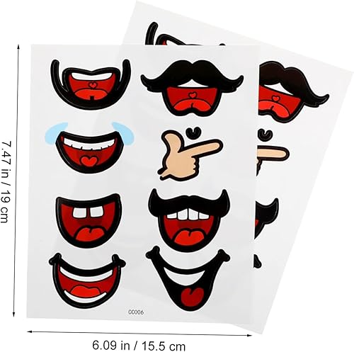 KONTONTY 10feuilles Autocollants De Bouche Auto-adhésifs Pour Diy Décalques De Visage Animés Stickers De Bouches Cartoons Pour Figurines Et Bricolage - Nail Gallerys