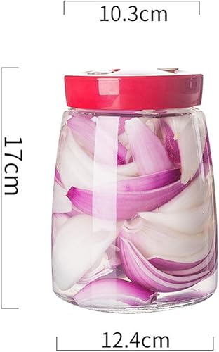 Demeuble Bocal de fermentation en verre à large ouverture 1,4 l avec valeur de libération d'air pour la conservation de la choucroute, kimchi, cornichons, yaourts - Nail Gallerys