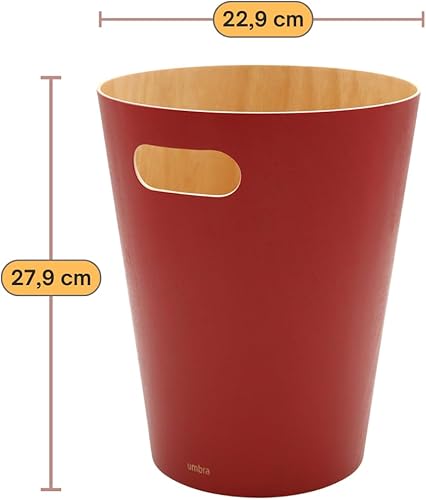 Umbra 082780-505 Woodrow Poubelle Rouge - Nail Gallerys