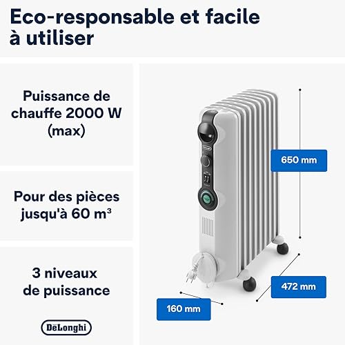 De'Longhi Radia S Radiateur avec fonction température de confort, gris, TRRS0920C - Nail Gallerys