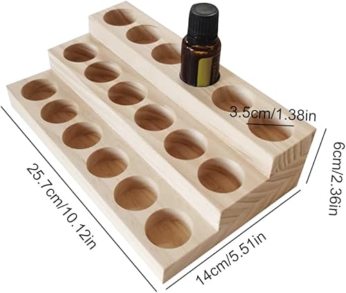 Présentoir en Bois pour huiles essentielles, Support en Bois à 3 étages pour huiles essentielles avec 18 Bouteilles – présentation en Bois pour Organiser - Nail Gallerys