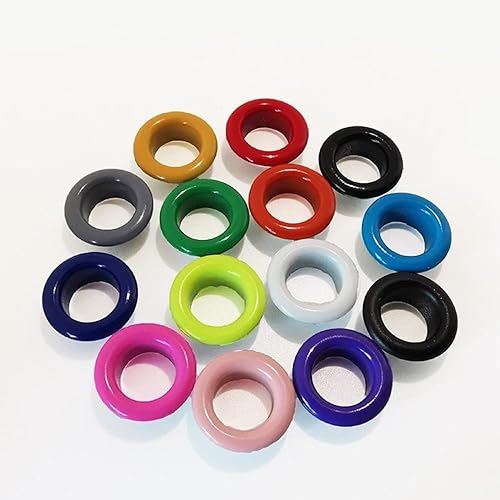Lot de 100 œillets de couleurs avec œillets et entretoises de différents diamètres intérieurs pour chaussures, vêtements, sacs en cuir et projets d'artisanat DIY, bâches en tissu d'artisanat en cuir - Nail Gallerys