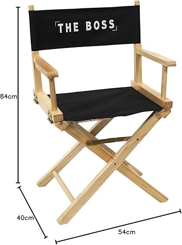 Toilinux.com Chaise de cinéma Pliante - The Boss - Bois et Noir - Nail Gallerys