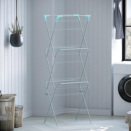 Home Vida Étendoir à 3 niveaux, intérieur et extérieur, 14 mètres, argenté - Nail Gallerys