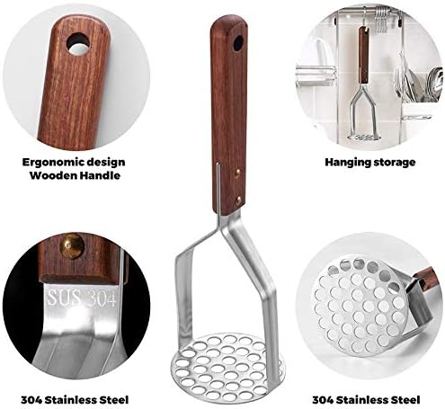 GRARRO Potato Masher Acier inoxydable Haute performance Antidérapant Pas facile à plier Facile à utiliser Construction robuste - Nail Gallerys