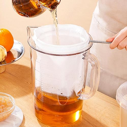 Sac de Filtre Alimentaire Sac Filtrant en Mailles Réutilisable avec 1 Anneau en Acier Inoxydable pour Lait de Noix Jus de Fruits 4 Pièces Blanc - Nail Gallerys