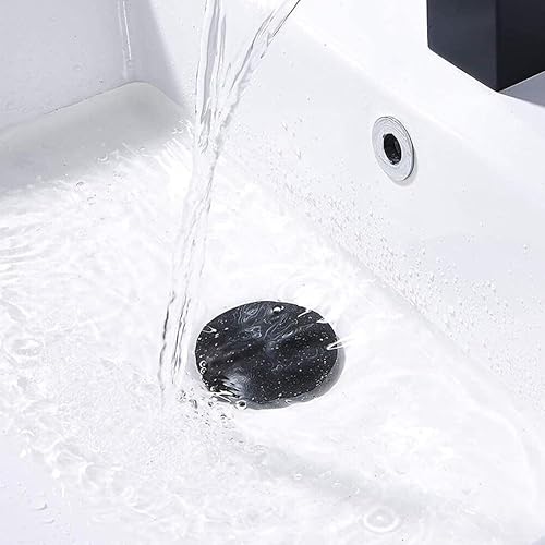 Bonde à clic clic-clac - Noir mat - Pour lavabo de salle de bain ou cuisine - 66 mm - Nail Gallerys