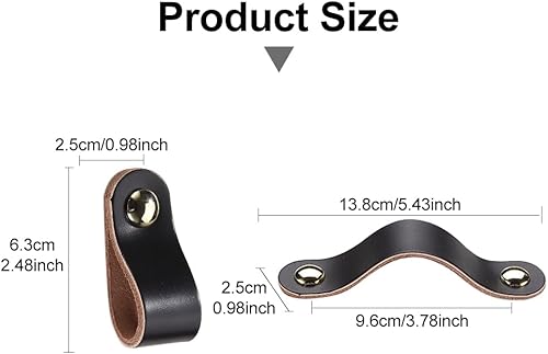 8 Pièces Poignee Cuir,Poignée Meuble Cuir,Poignées De Tiroir En Cuir,Noir Mode Simple Anti Collision Armoire, Bibliothèque, Cave à Vin, Casier, Meuble à Chaussures, Meuble TV - Nail Gallerys