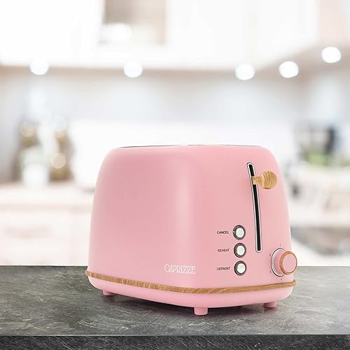 Grille Pain Caprizze Kaito avec Double Fente Extra Large 6 Niveaux de Grill Design Vintage avec Effet Bois Rose Mat - Nail Gallerys