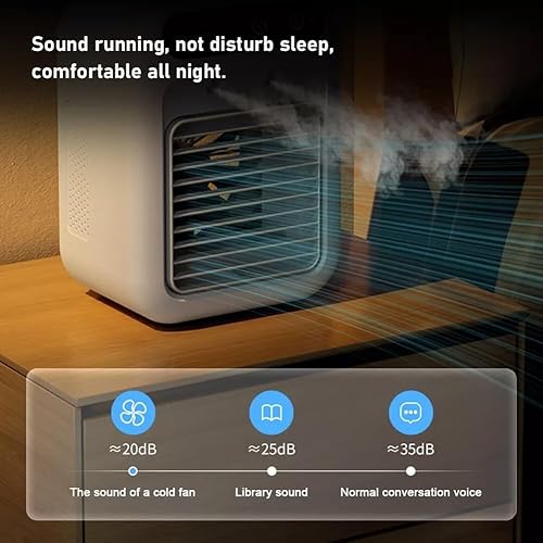 Climatiseur portable, petit climatiseur mobile, rechargeable par USB, avec 2 vitesses, 2 modes de brume, batterie 1800 mAh, pour voiture, bureau, voyage - Nail Gallerys