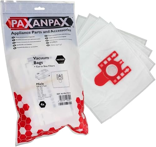 Paxanpax VB375H4, Lot de 4 Sacs SMS et filtres Miele FJM & H - Nail Gallerys