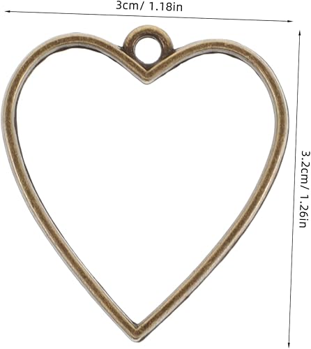 20 Pièces Cadres Pendentifs Cœur pour Diy Charms Vintage Ancien pour Accessoires de Fabrication de Boucles Oreilles Colliers - Nail Gallerys