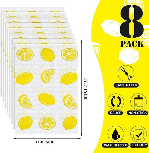 8 Pièces Tapis de Réfrigérateur, Tapis de frigo Anti-dérapant Réfrigérateur, Tapis de Réfrigérateur Lavable, Réutilisable Tapis de Frigo, 45 * 30cm, pour Cuisine, Réfrigérateur et Armoire - Nail Gallerys