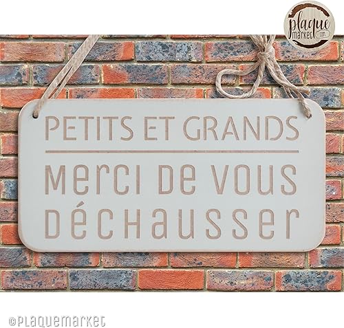 PlaqueMarket | Enlever Vos Chaussures Plaque de Porte en Bois Pancarte d'Entrée de Bienvenue Panneau à Suspendre - Nail Gallerys