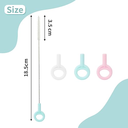 Lot de 9 Goupillon Paille 180x5x5mm, Nettoyeur Paille Brosse Pailles Goupillon pour Pailles Mini Brosses Brosses en Nylon 3 Couleurs Convient pour Biberons Gobelets à Eau Tubes à Essai - Nail Gallerys