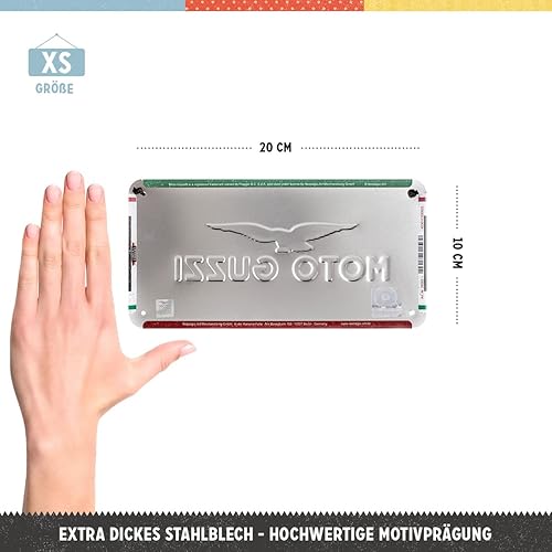 Nostalgic-Art Plaque à suspendre, Moto Guzzi – Italian Motorcycles – Idée de cadeau pour fans de moto, en métal, Design vintage, 10 x 20 cm - Nail Gallerys