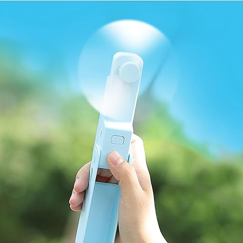 Fishtec Mini Ventilateur de Poche Sans Fil - Ventilateur Portable Personnel Ultra Compact : Pliable et Silencieux - 3 Vitesses - Rechargeable USB : Autonomie 5h - Bleu - Nail Gallerys