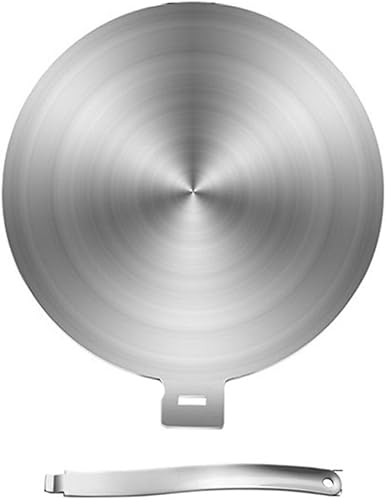 Plaque diffuseur de chaleur en acier inoxydable, diffuseur de chaleur en acier inoxydable, adaptateur de plaque à induction avec poignée séparable pour table de cuisson (24 cm) - Nail Gallerys