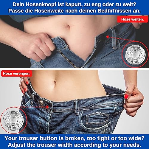 Boutons de rechange pour pantalons à river, 20 paquets, sans nickel, pour personnes allergiques, Ø 17 mm boutons pour jeans, couleur argent, rivets pour boutons de jeans - Nail Gallerys