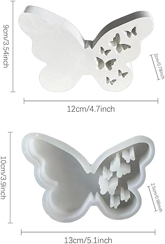 2 Pièces Moules en Silicone pour Papillon,Moules en Plâtre pour Papillon,Moules en Plâtre pour Papillon de Pâques,Moules en Silicone pour Bougie Aroma Stone Soap Soy Wax Candle DIY,Crafts - Nail Gallerys