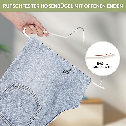 Lot de 12 Ceintre pour Pantalons, Antidérapants Porte Pantalon avec 5 Clips, Gain Place Extrémité Ouverte Cintres pour Pantalons, écharpes, Jeans, Vêtements, Serviettes- Noir - Nail Gallerys