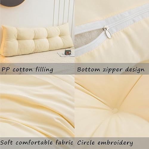 Coussin De Lecture pour Lit Ou Canapé Triangulaire Coussin Dossier Canapé Coussin Tete De Lit Oreiller pour Soutenir Les Lombaires Tapis De Lecture,02,150x50x15cm - Nail Gallerys