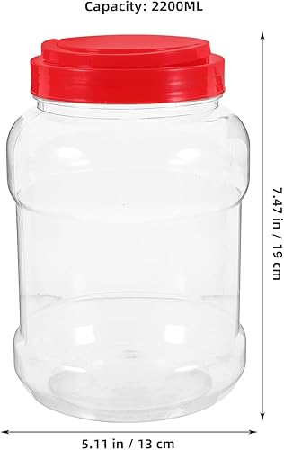 jojofuny 2 Pièces 3000ML Pots en Plastique avec Couvercle Hermétique Récipient Transparent Boîte Vide Alimentaire Conteneur De Stockage Fuite Preuve Garde- Manger Organization pour Le Thé - Nail Gallerys