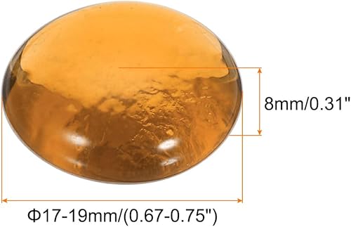 QUARKZMAN Billes de Verre Plates Décoratives 17-19mm Remplissage de Vase en Roche Perles Cailloux Ambre Clair pour Aquarium Décoration de distribution de Table, 50 Pièces - Nail Gallerys