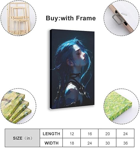 Jinx Décoration murale Arcane Saison 2 Poster sur toile Décoration murale pour salon, chambre à coucher, style cadre, 20 x 30 cm - Nail Gallerys