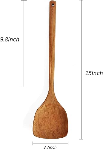 Set de 4 ustensiles de cuisine - Spatule en bois, spatule ajourée, louche à long manche - Fait à la main - Nail Gallerys