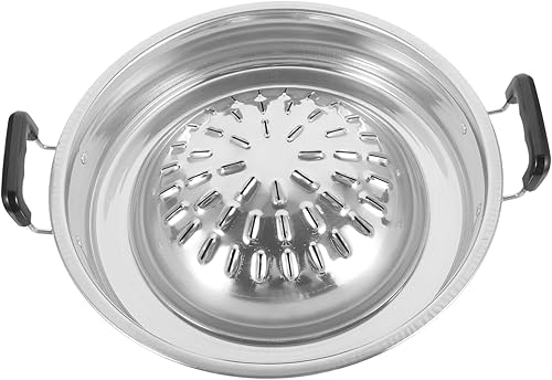 GALPADA Poêle à Barbecue Gril Charbon Poêle à Frire Casserole à Pique- Barbecue Coréen Plaque De Cuisson Multifonction Plaque De Cuisson Professionnelle Silver Matériau En Aluminium - Nail Gallerys