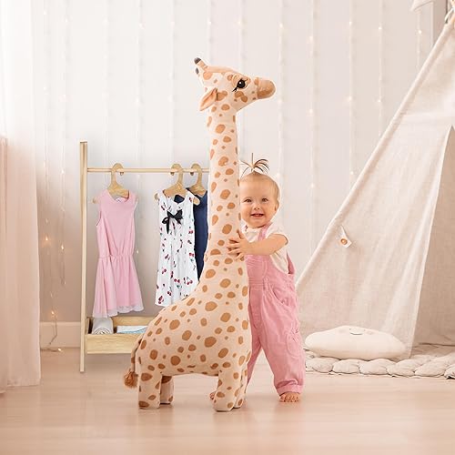 Relaxdays Penderie pour la Chambre de Votre Enfant, Tringle spacieuse, 3 cintres, HxLxP : 98,5 x 62 x 40 cm, Nature - Nail Gallerys