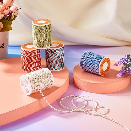 Crafans Lot de 6 rouleaux de cordon en coton fin et torsadé à 4 plis pour macramé - 1,5 mm x 4 m - Pour suspensions murales, loisirs créatifs - Nail Gallerys