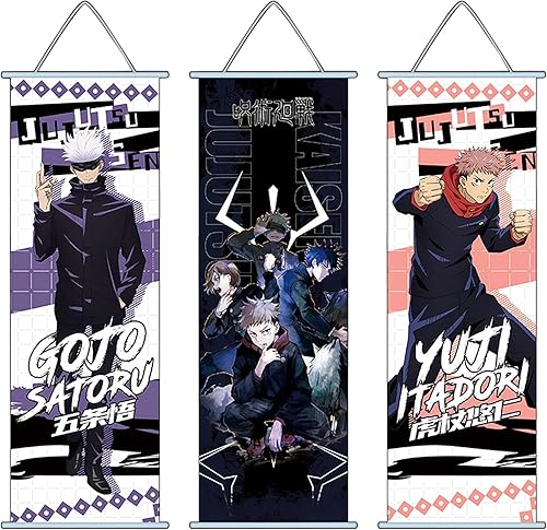Xinchangda Poster d'anime Gojo Satoru Itadori Yuji Scrolls Cadre mural pour d¨¦coration murale de la maison et de la chambre ¨¤ coucher, 70 x 30 cm - Nail Gallerys