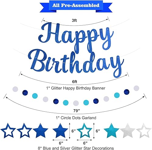 Banderole Joyeux Anniversaire,Happy Birthday Banderole, Happy Birthday Guirlande,Papillons Guirlande,Guirlande à Pois,pour Filles Garçons Adultes, Décorations de Fête d'Anniversaires Party (Violet) - Nail Gallerys