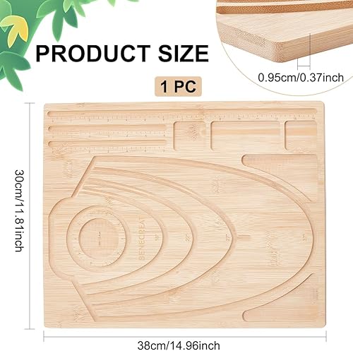 BENECREAT 30x38 cm Planche de Perles de Bambou Planche de Conception de Perles Plateaux de Perles Tapis pour Fabrication de Bijoux Conception de Bricolage, 1 cm D'Épaisseur - Nail Gallerys